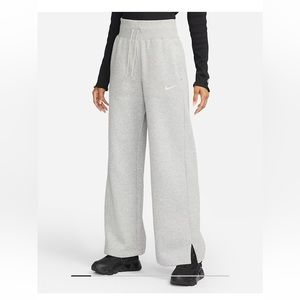 Nike phoenix high waisted wide leg sweatpants small gray sportswear fleece NWOT!